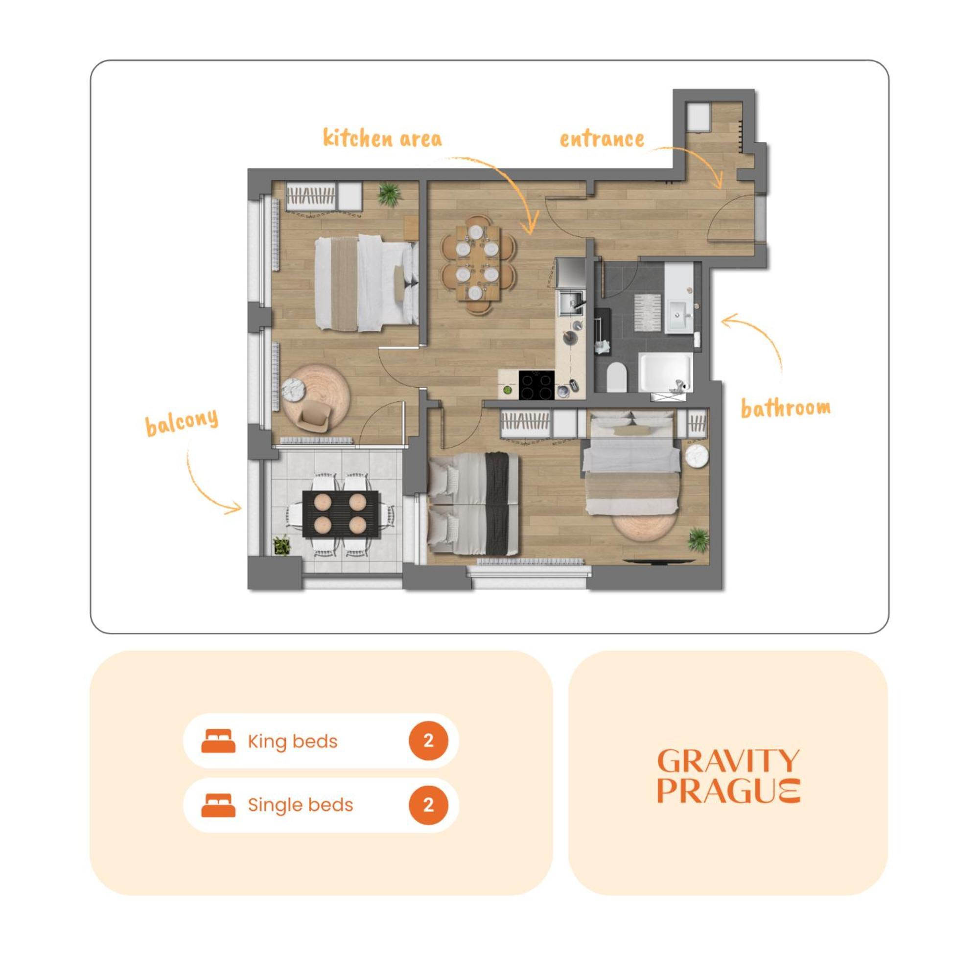 Bright 2Br - 5Th Floor, Balcony, Free Parking By Gravity Prague Apartment Exterior foto